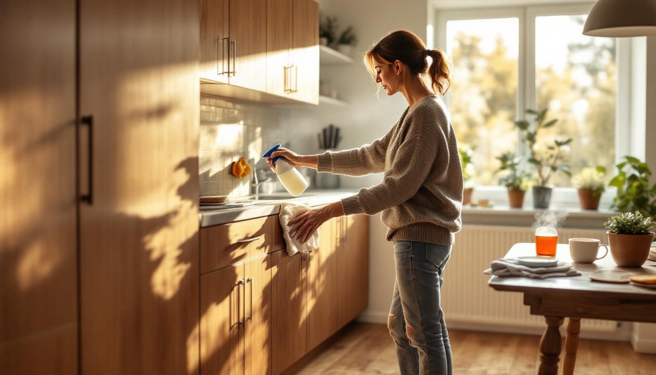 ontdek de vergeten keukenvloeistof die doffe kastjes moeiteloos weer glad en glanzend maakt voor een stralende keuken.