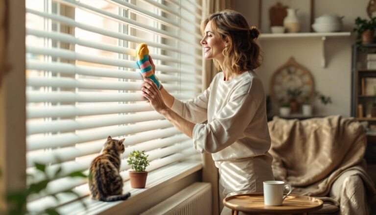ontdek de slimme grootmoeder-truc om jaloezieën schoon te maken met slechts één sok. snel, makkelijk en effectief!