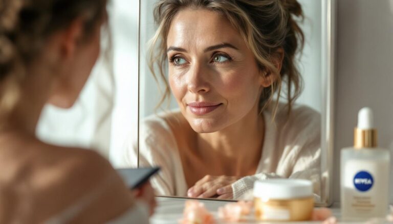 ontdek het verrassende resultaat van een vergelijking tussen nivea en een luxe crème van €490 op de rimpels in haar gezicht.