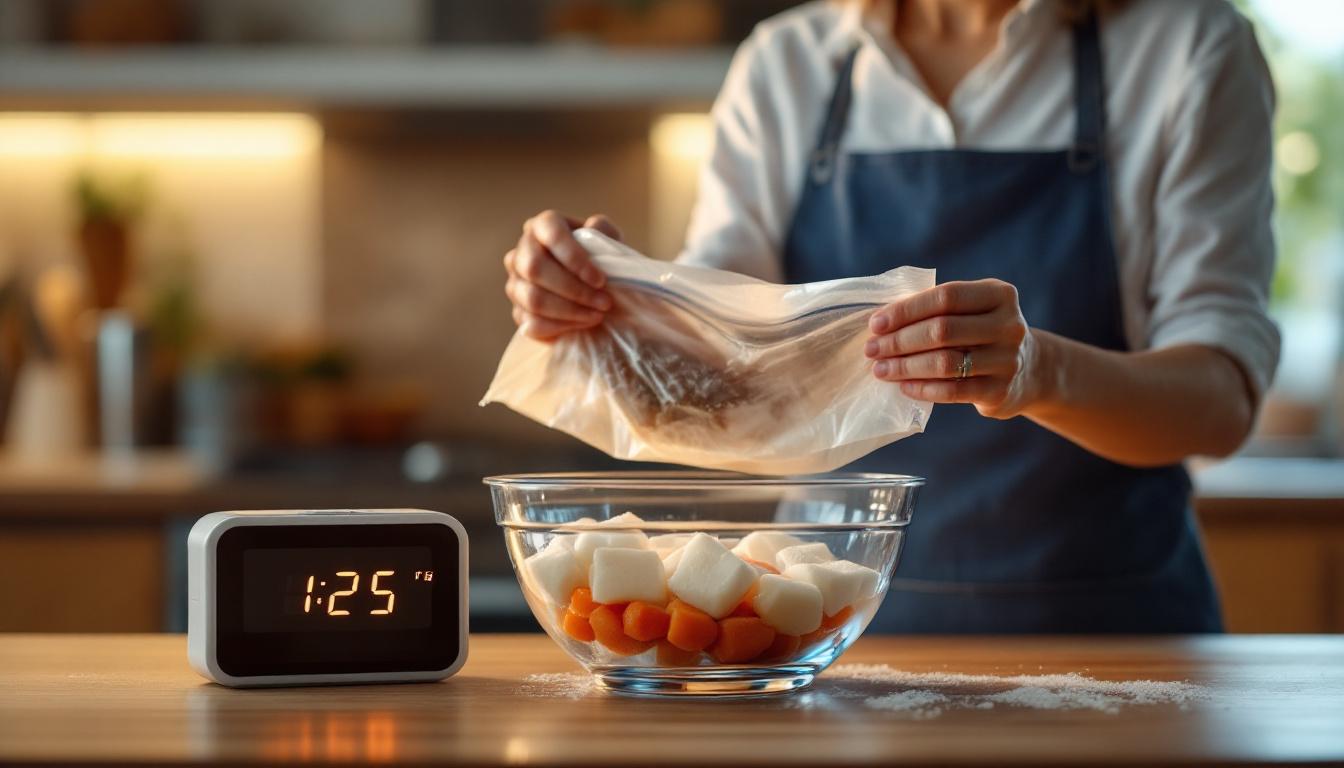 ontdek hoe u voedsel snel en veilig ontdooit volgens artsen, zonder risico's voor uw gezondheid.
