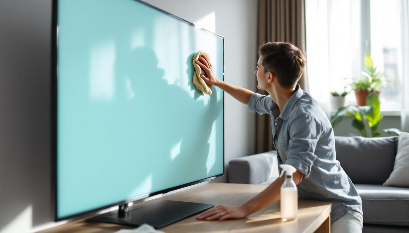 leer hoe je je tv-scherm streeploos schoonmaakt zonder de beschermende coating te beschadigen met onze handige tips en trucs.