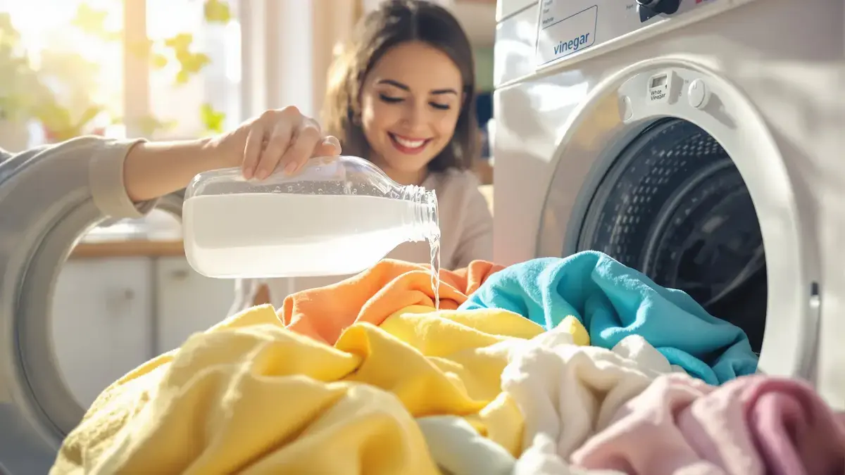 Azijn verzacht textielvezels door zijn natuurlijke chemische werking