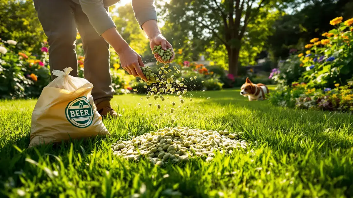 De bestanddelen van bier hebben een positieve invloed op de groei van het gazon