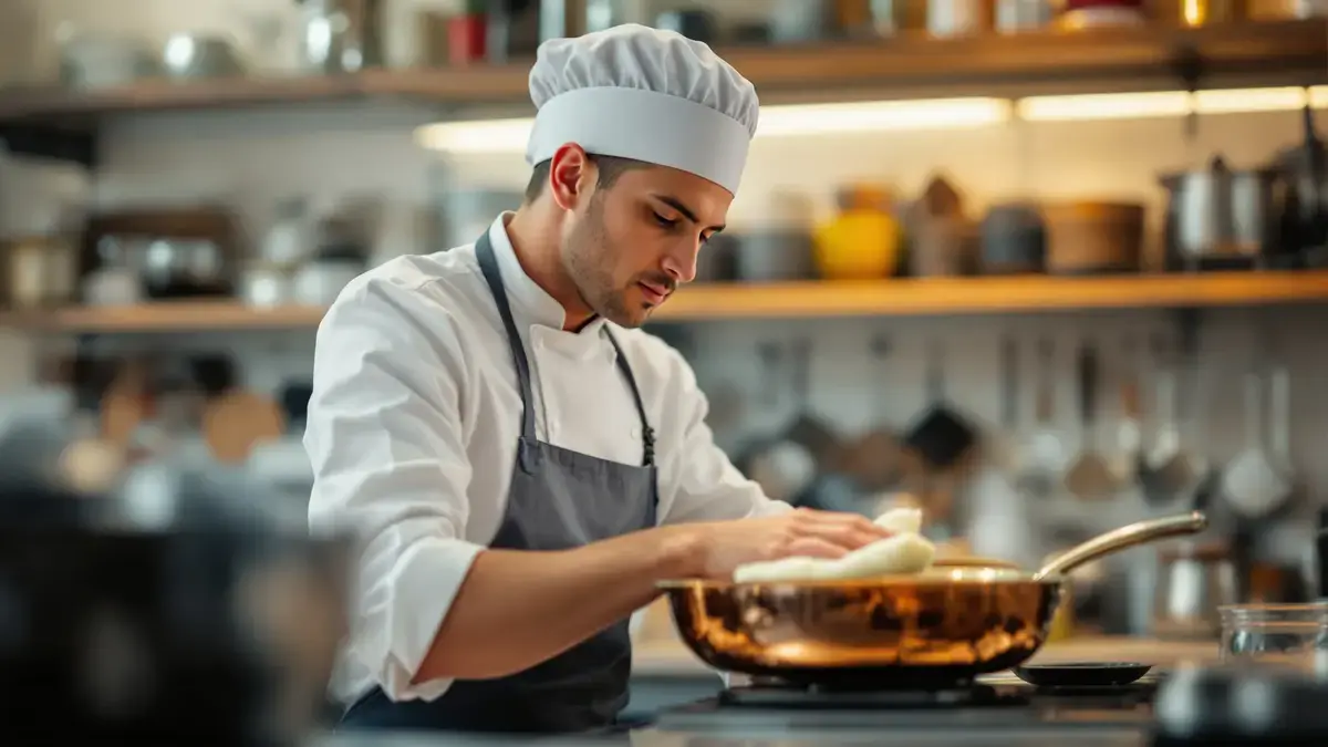 Dit discrete gebaar van koks laat koperen pannen glanzen zonder ze te beschadigen