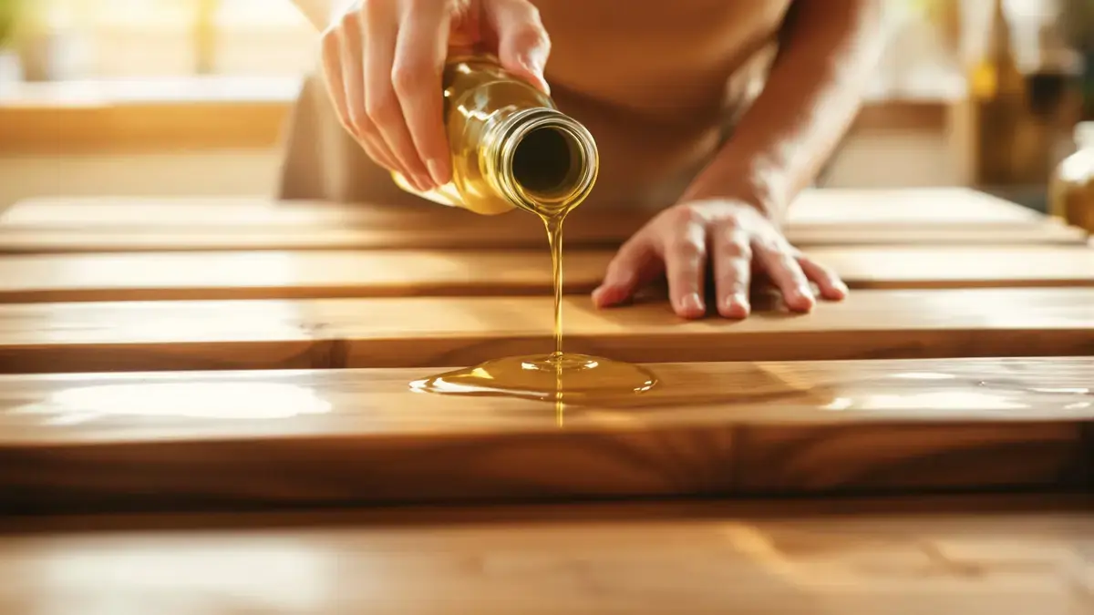 Olijfolie voedt het hout en geeft het een egaler uiterlijk