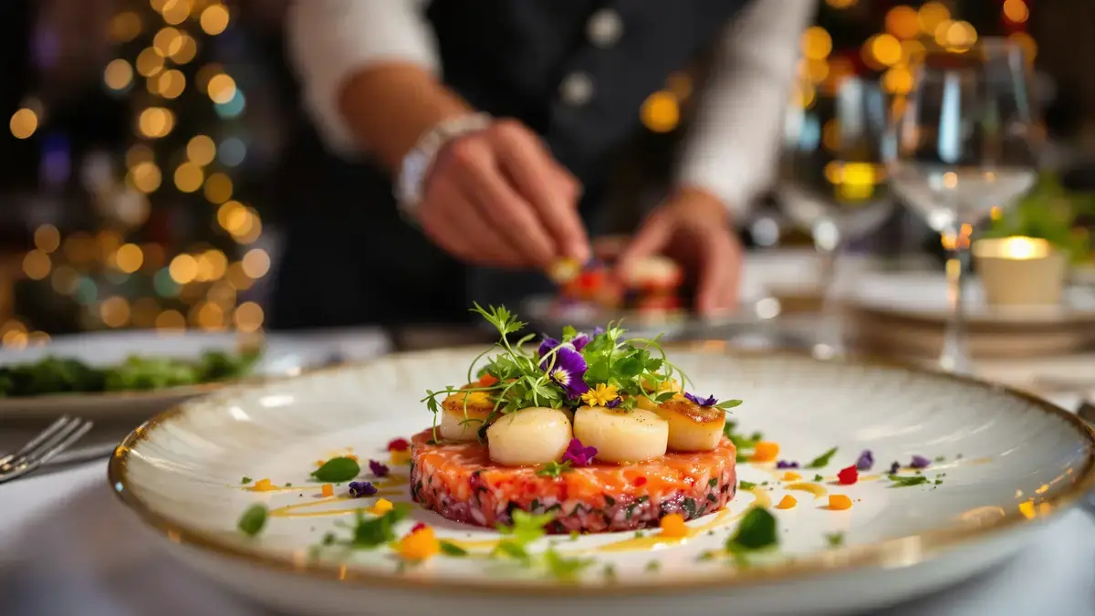 Ik maak elk jaar deze tartaar van sint-jakobsschelpen en zalm als voorgerecht op oudejaarsavond, het is waanzinnig