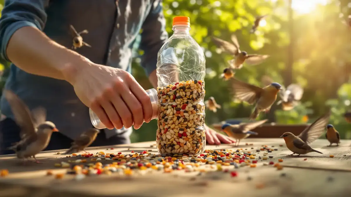Waarom een vogelvoederhuisje maken van een plastic fles?