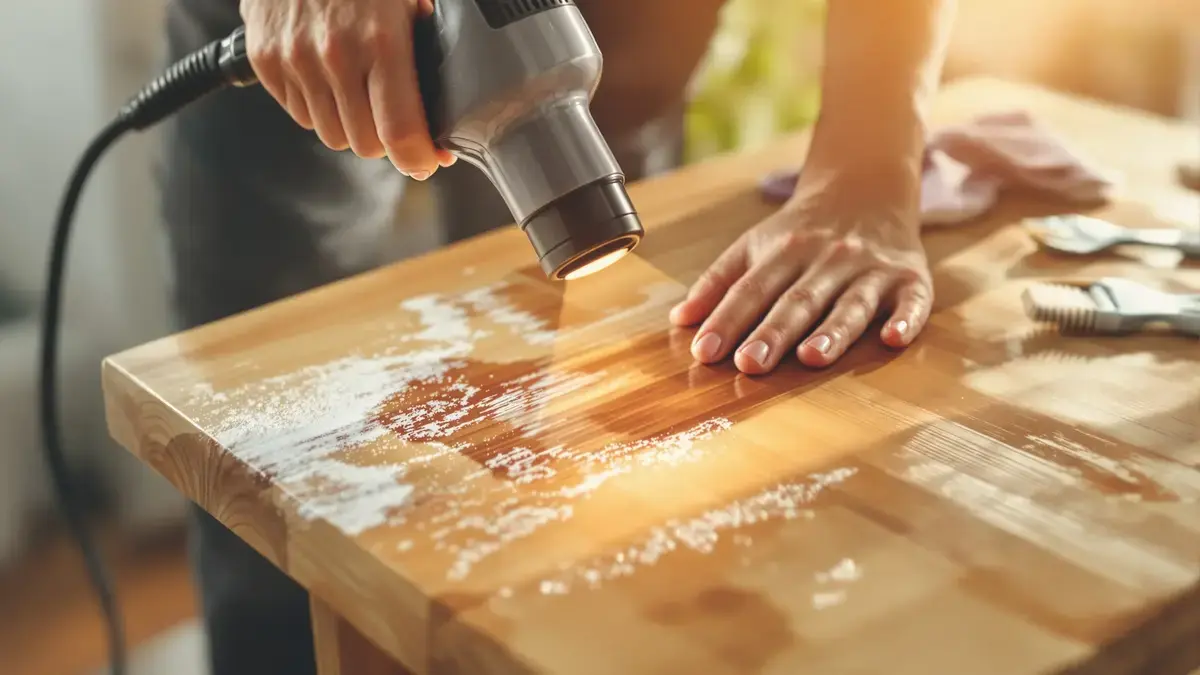 Warmte laat sommige watervlekken op hout snel vervagen