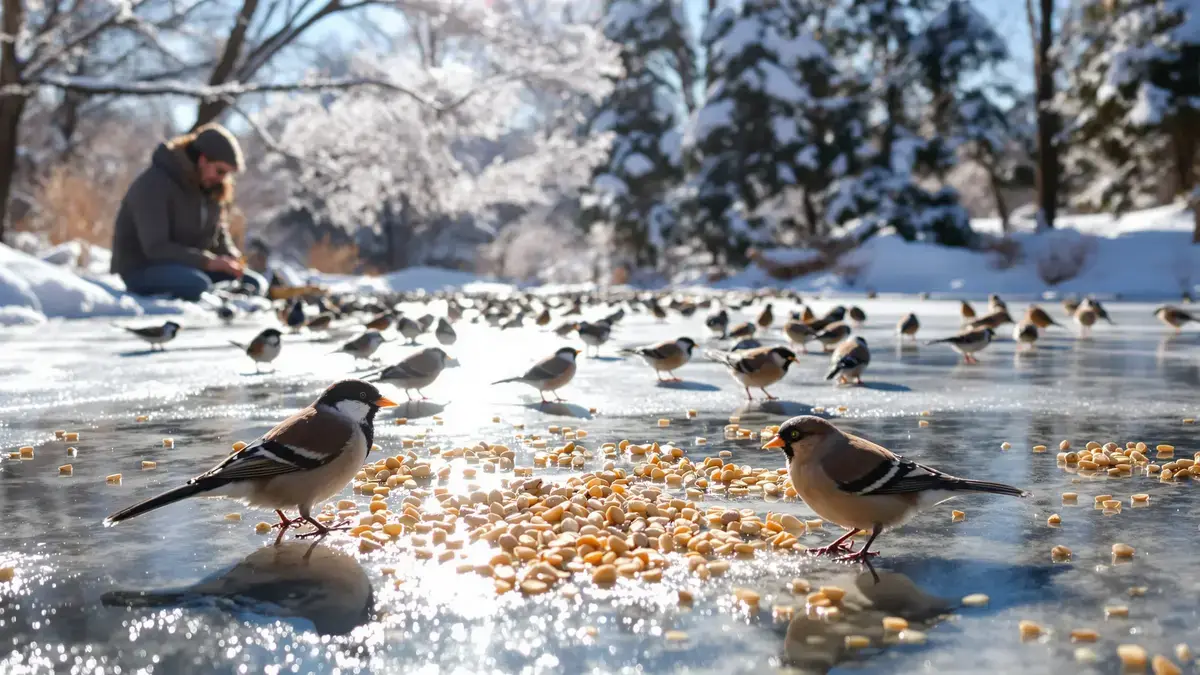 Als het water bevriest, zorgt deze gratis oplossing ervoor dat vogels de winter doorkomen