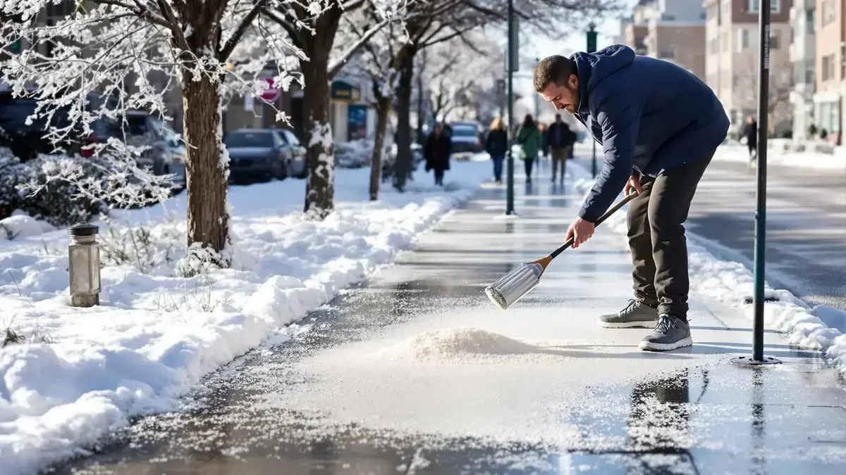 Op ijzige stoepen blijkt een alternatief voor gewoon strooizout effectiever en duurzamer