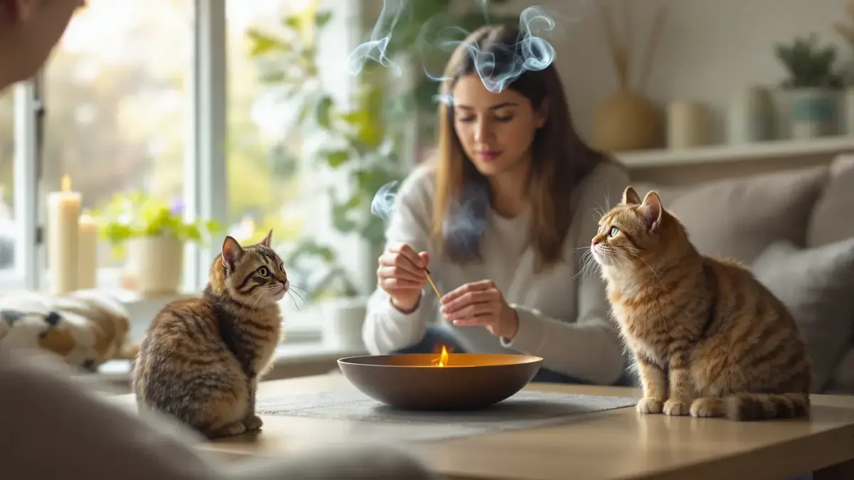 Het branden van wierook in huis kan onbekende risico’s voor katten met zich meebrengen